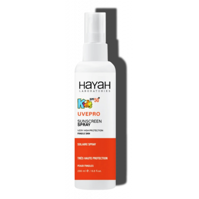 HAYAH LABORATORIES UVEPRO KIDS SUNSCREEN SPRAY SPF 50+ FOR FRAGILE SKIN 200 ML